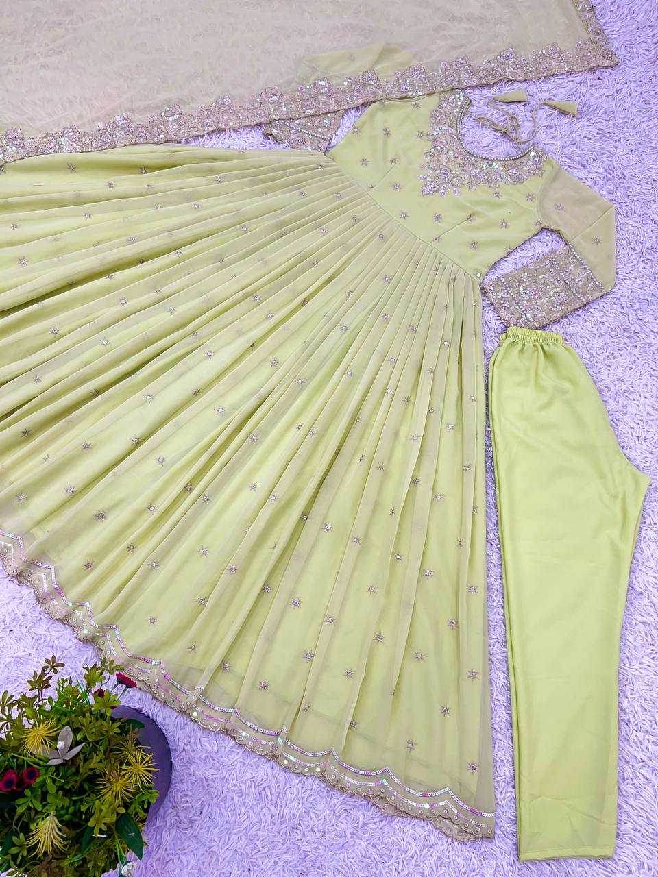 Georgette Embroidery Georgette Gown - MYLUXURY LANE ENTERPRISE