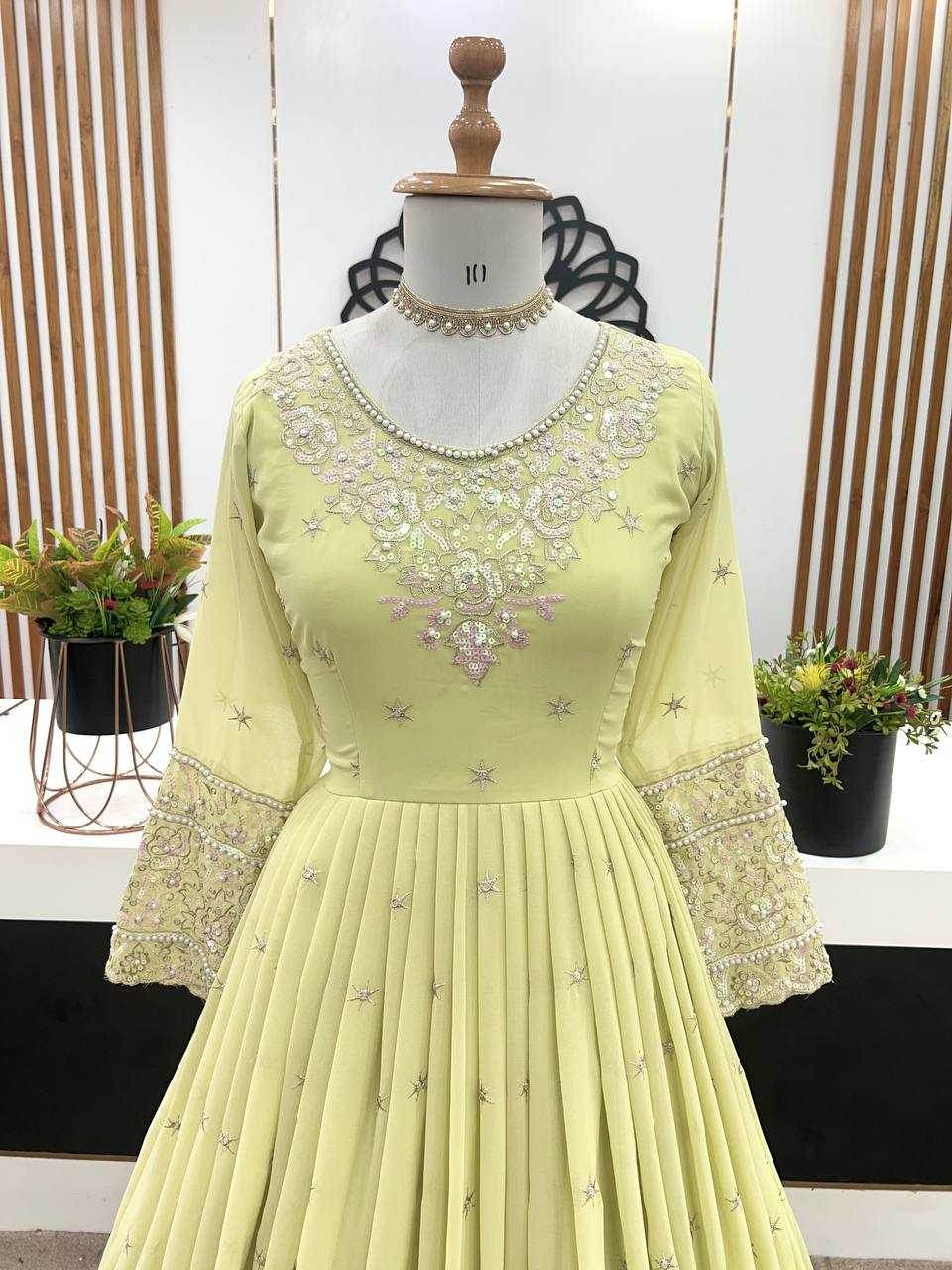 Georgette Embroidery Georgette Gown - MYLUXURY LANE ENTERPRISE