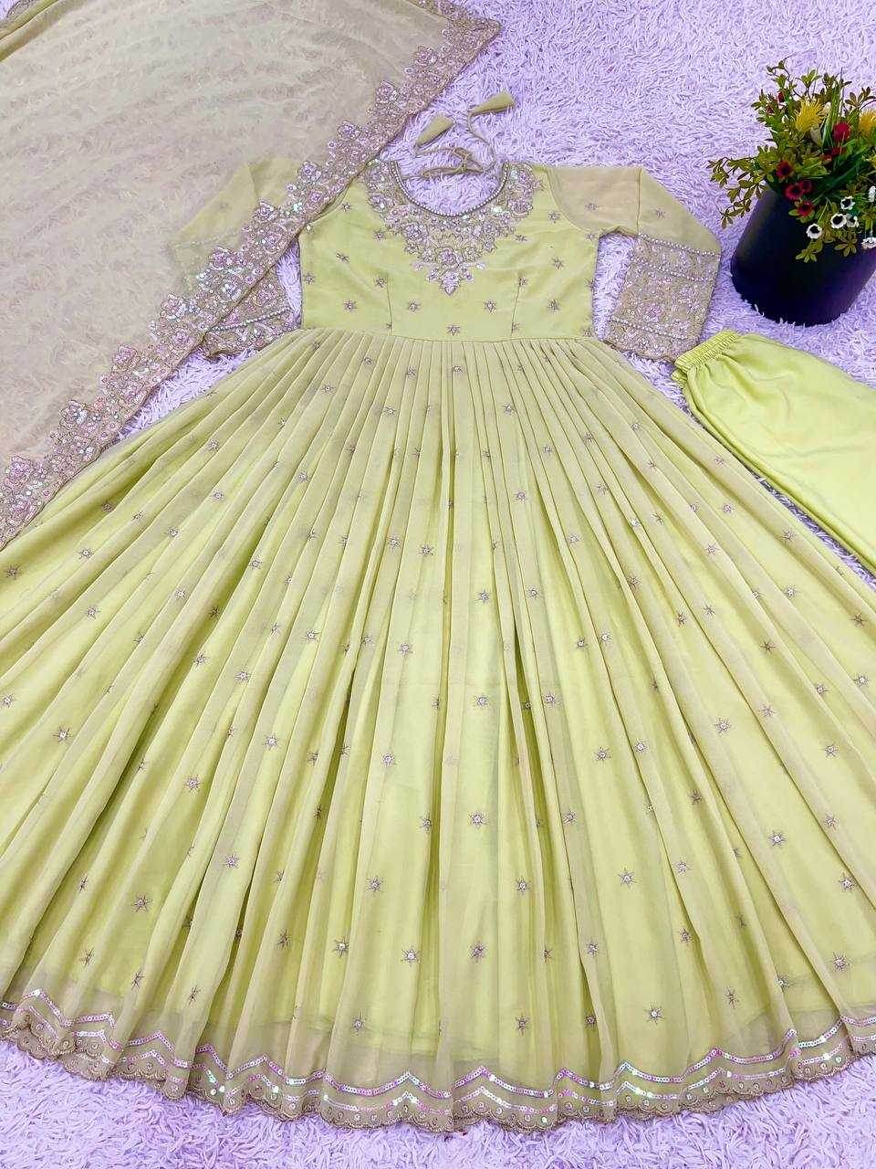 Georgette Embroidery Georgette Gown - MYLUXURY LANE ENTERPRISE