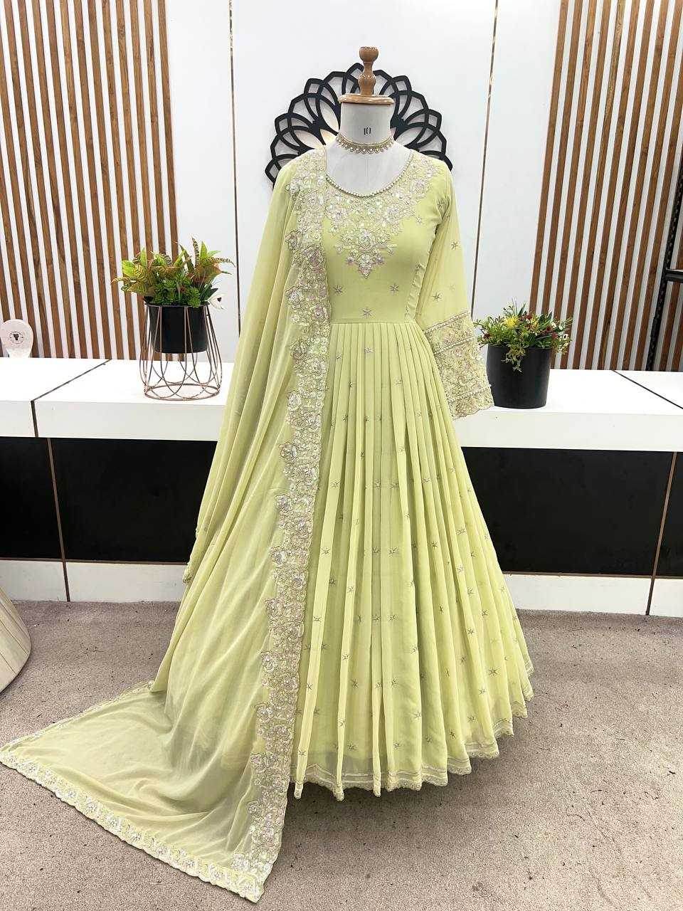 Georgette Embroidery Georgette Gown - MYLUXURY LANE ENTERPRISE