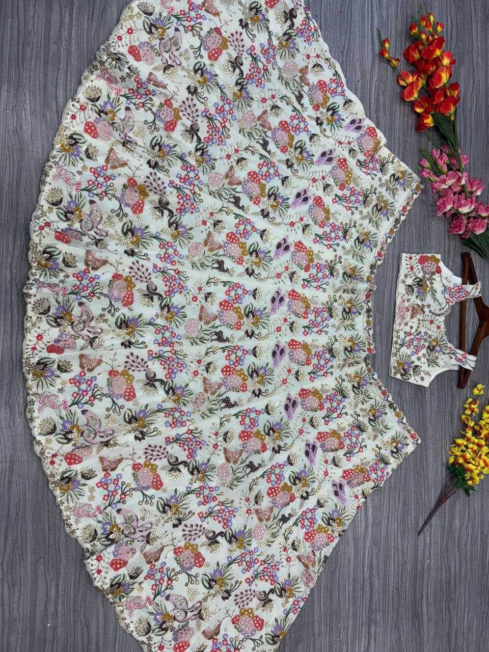 Georgette Designer Embroidered Lehenga - MYLUXURY LANE ENTERPRISE