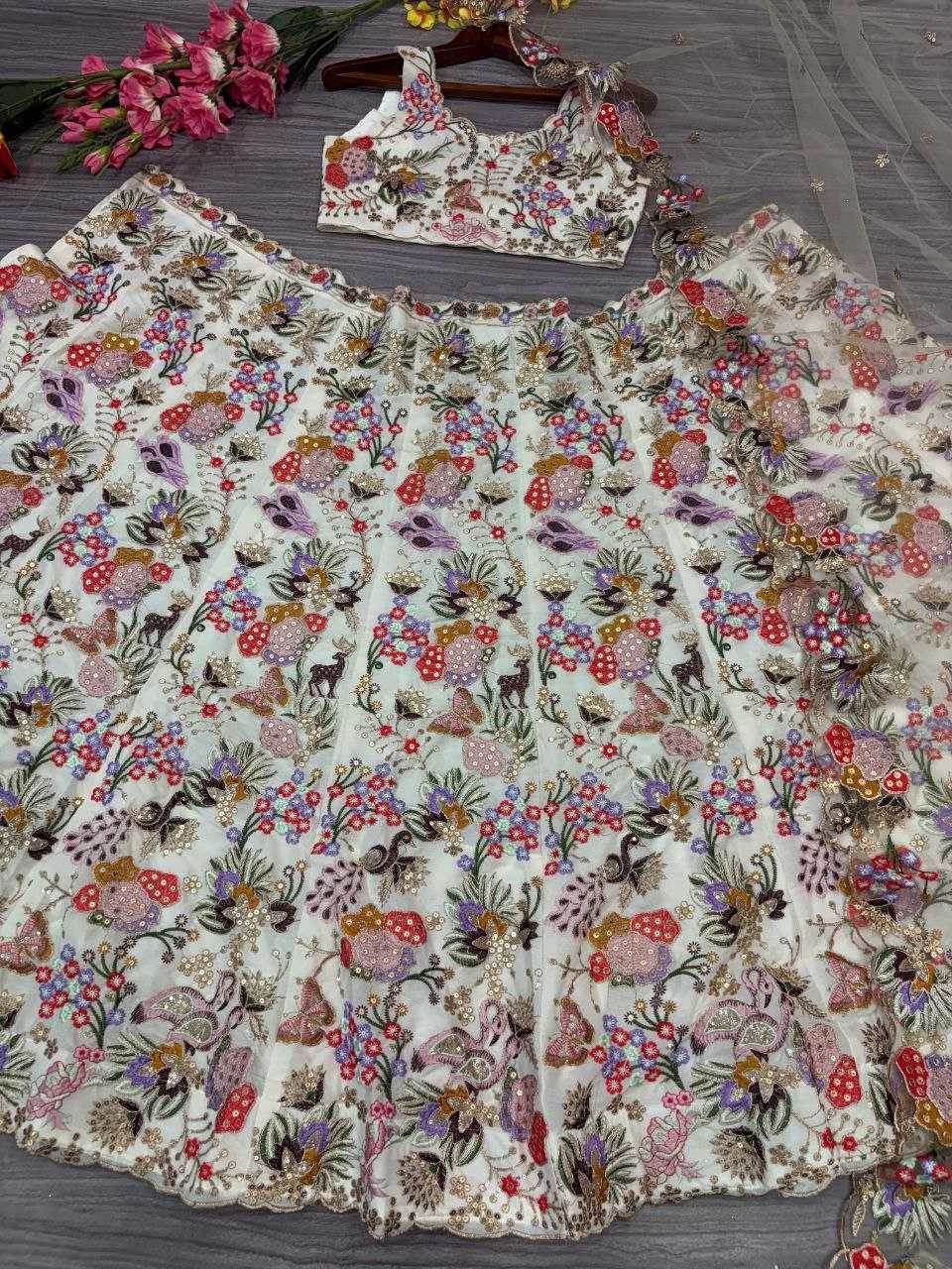 Georgette Designer Embroidered Lehenga - MYLUXURY LANE ENTERPRISE