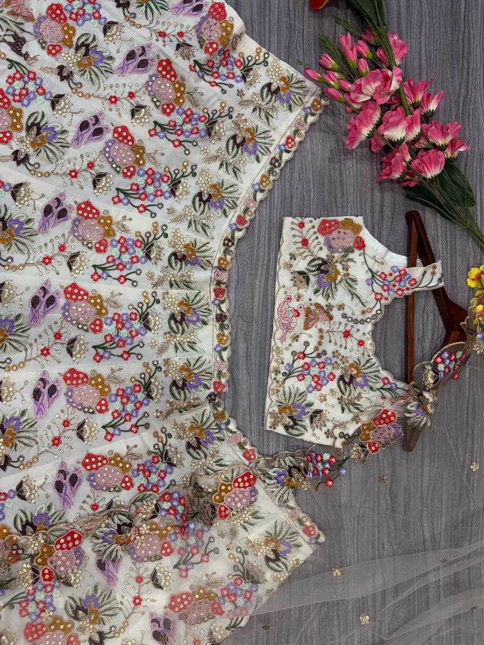 Georgette Designer Embroidered Lehenga - MYLUXURY LANE ENTERPRISE