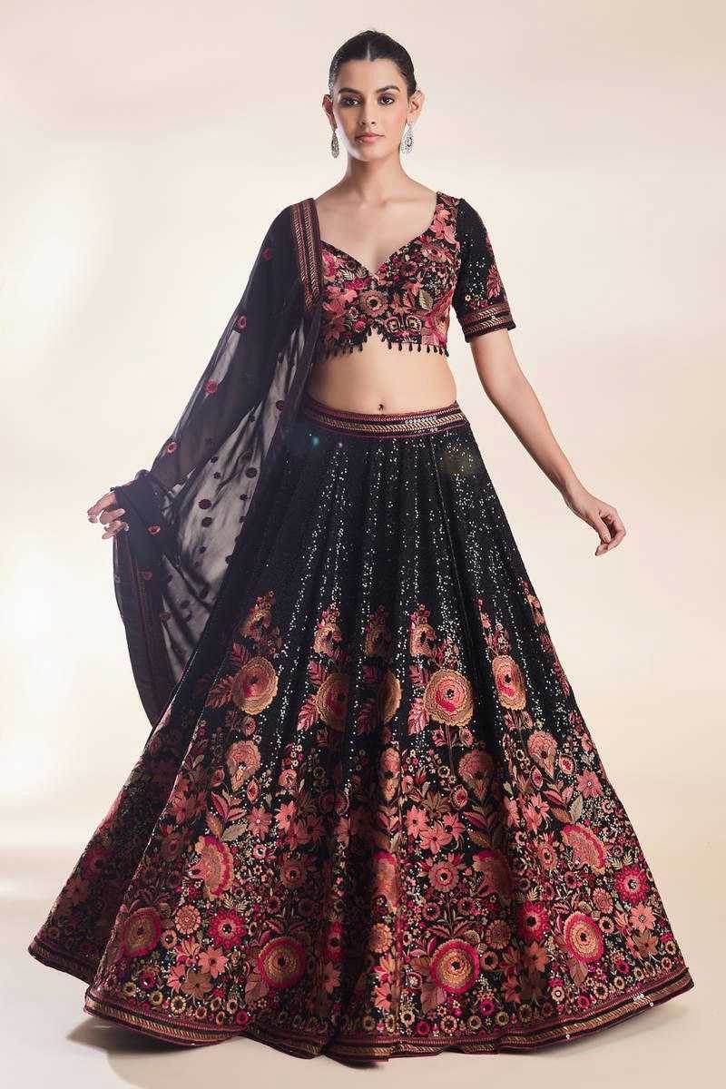 Georgette Embroidered Lehenga - MYLUXURY LANE ENTERPRISE