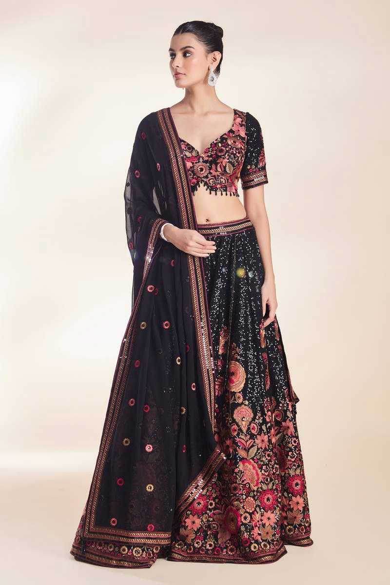 Georgette Embroidered Lehenga - MYLUXURY LANE ENTERPRISE