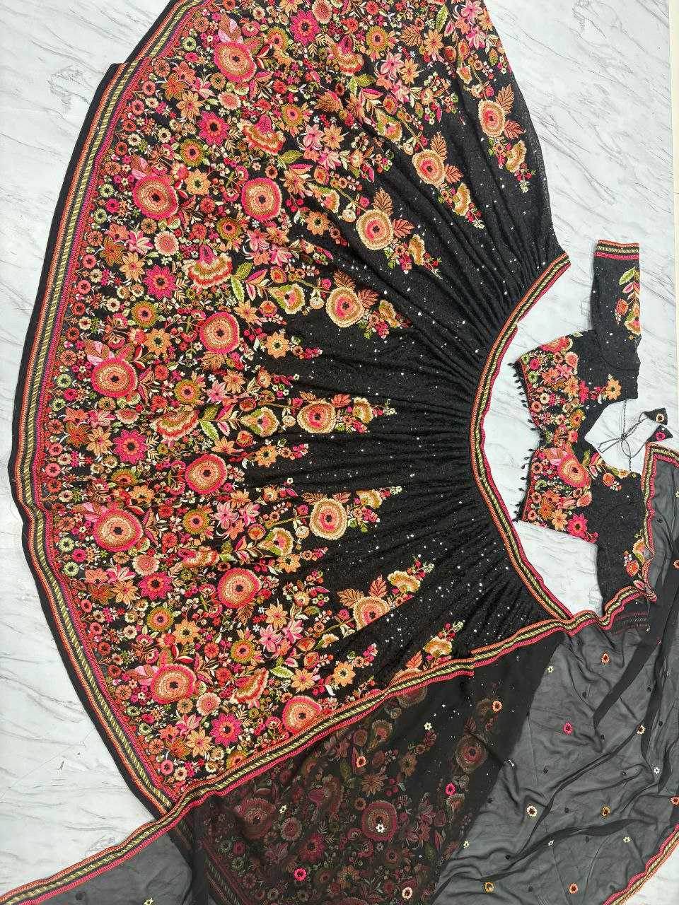 Georgette Embroidered Lehenga - MYLUXURY LANE ENTERPRISE