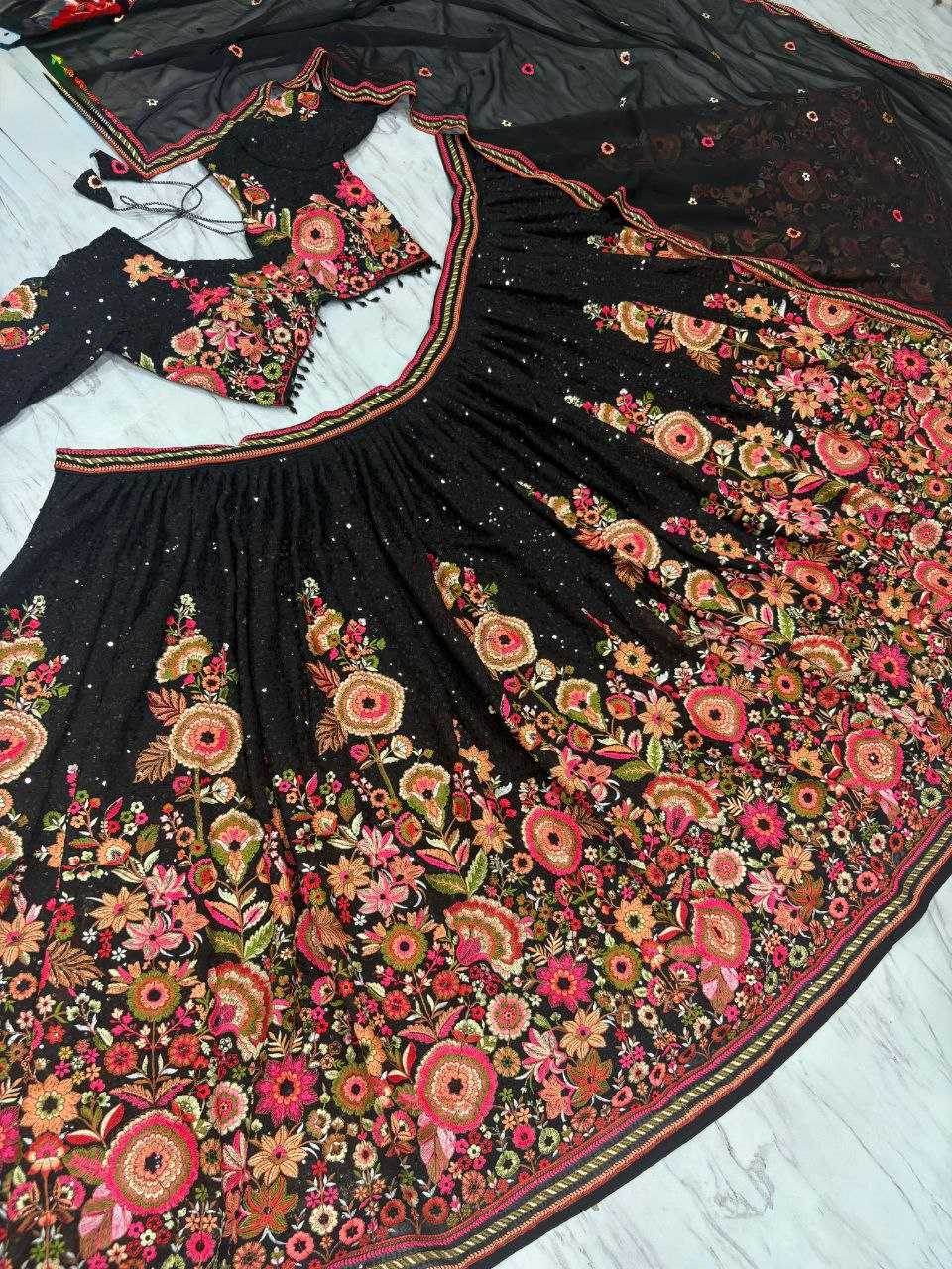 Georgette Embroidered Lehenga - MYLUXURY LANE ENTERPRISE