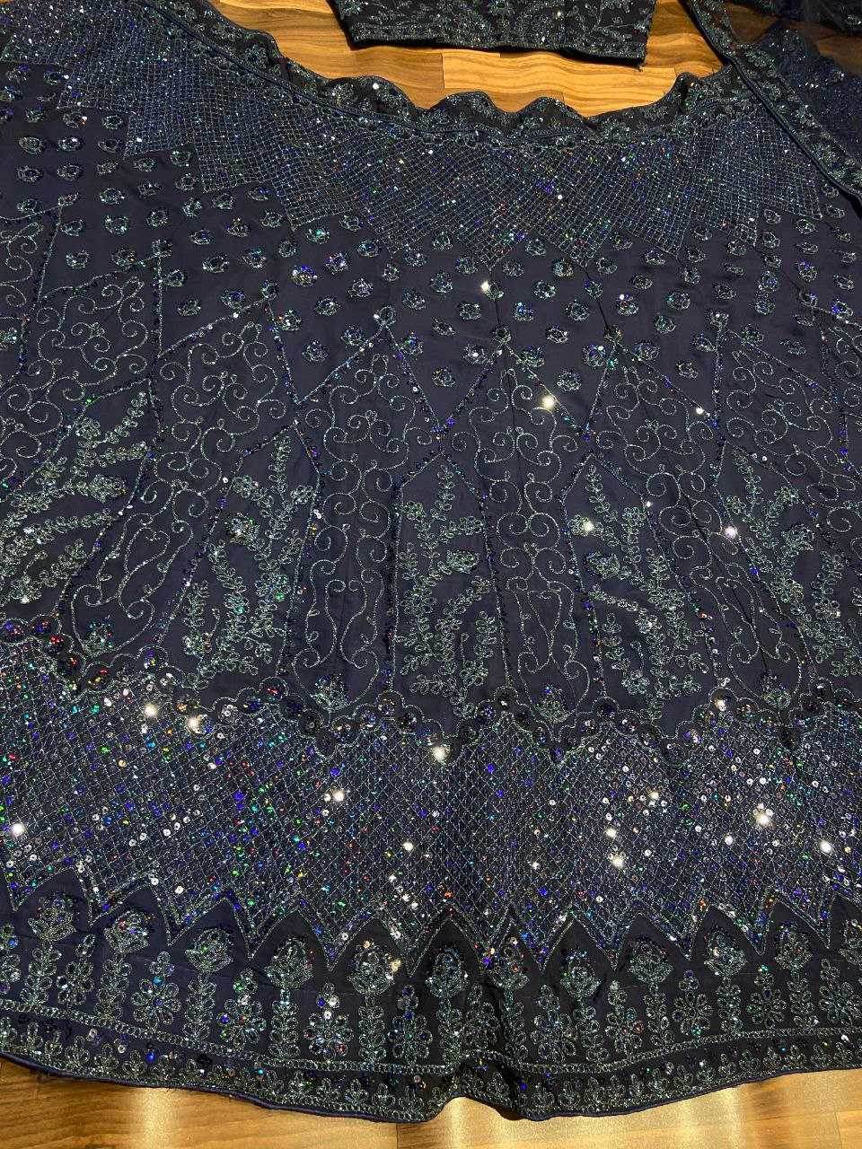 Georgette Sequins Lehenga With Cancan - MYLUXURY LANE ENTERPRISE