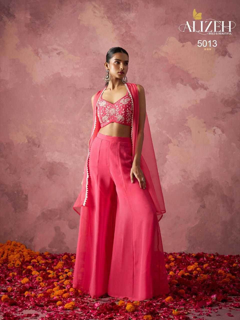 Georgette Indo Western Embroidery Suit - MYLUXURY LANE ENTERPRISE