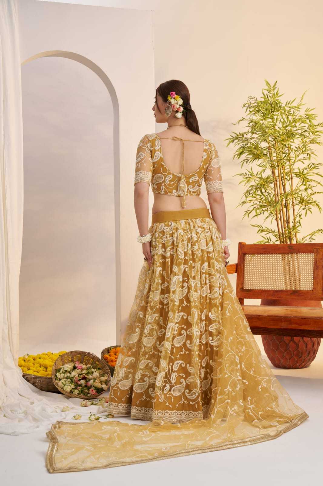 Georgette Embroidered Zari Work Sequins Lehenga