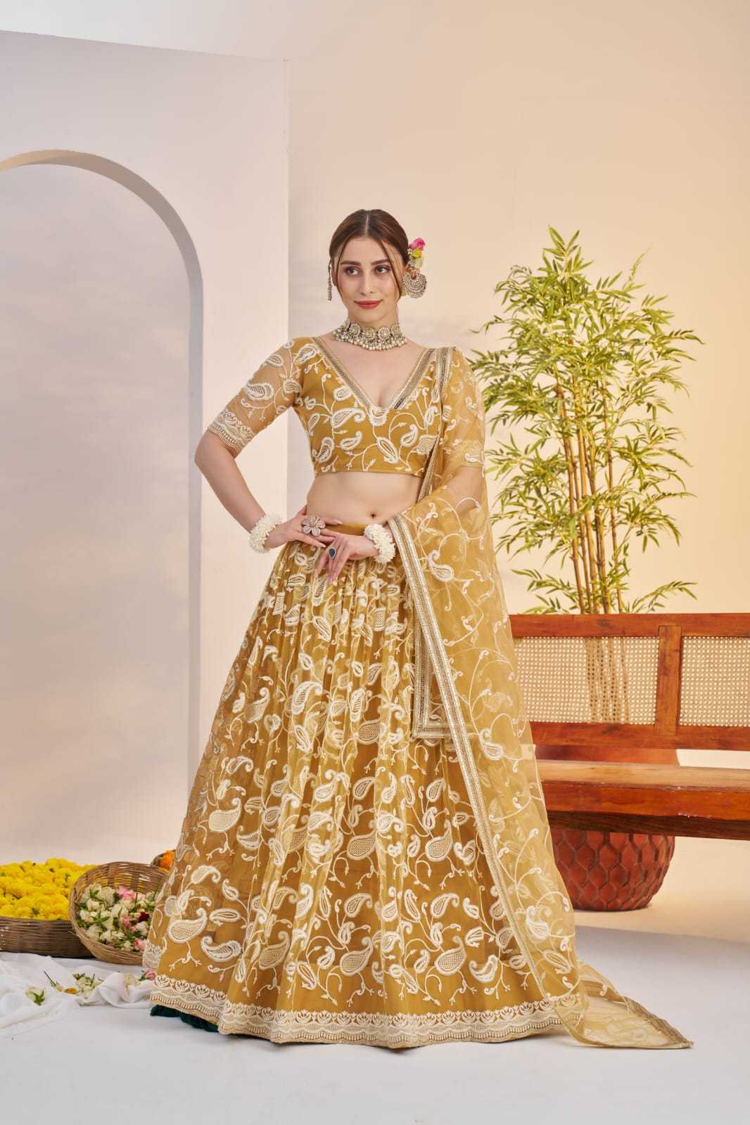 Georgette Embroidered Zari Work Sequins Lehenga