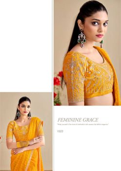 Georgette  Embroidered Bandhani Sarees