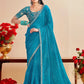 Georgette  Embroidered Bandhani Sarees