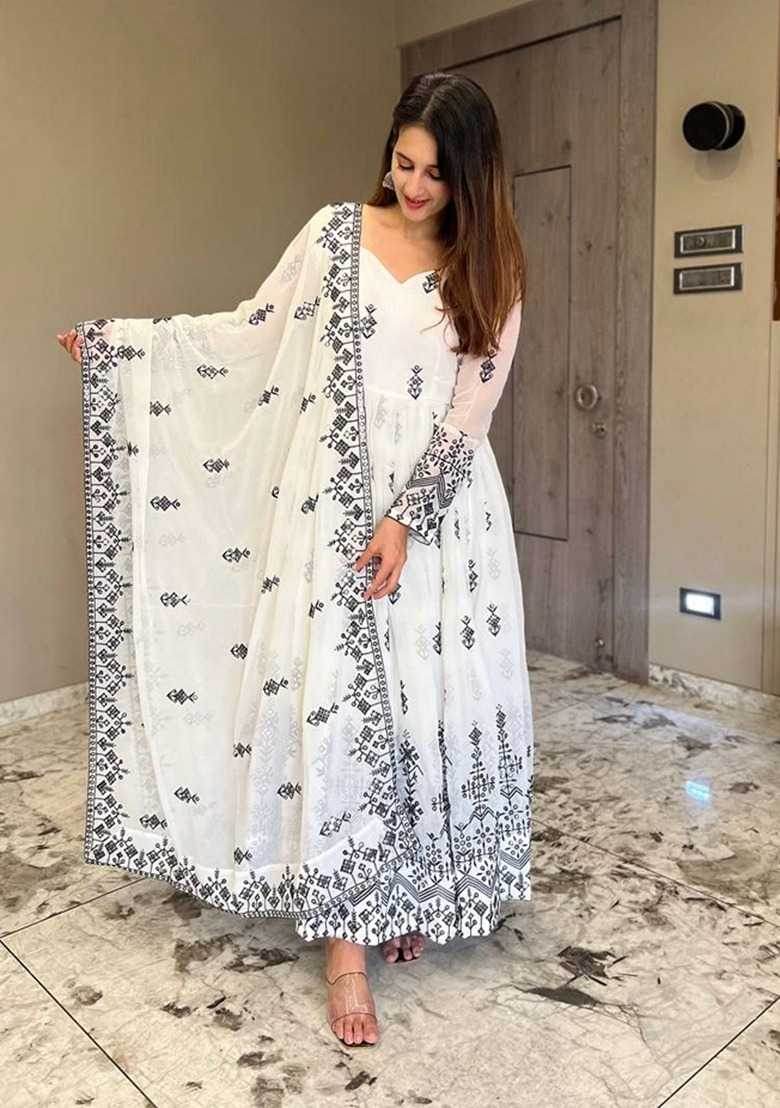 Georgette Anarkali Embroidered Suits - MYLUXURY LANE ENTERPRISE