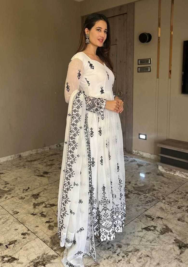 Georgette Anarkali Embroidered Suits - MYLUXURY LANE ENTERPRISE