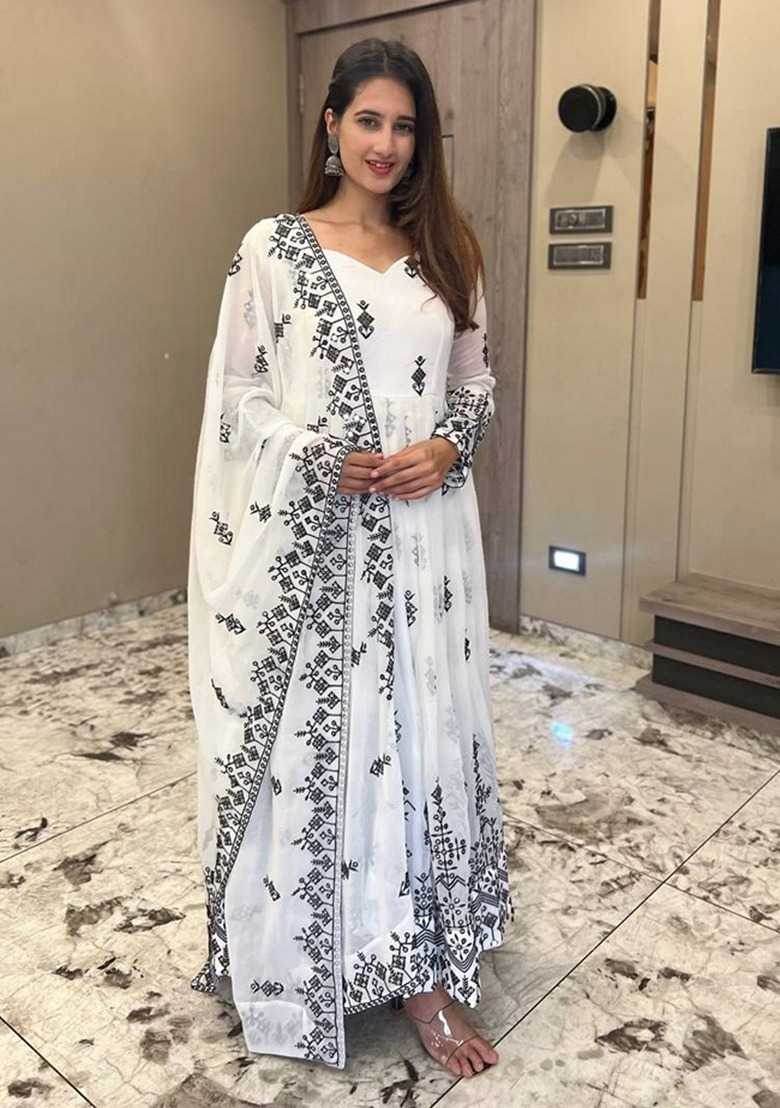 Georgette Anarkali Embroidered Suits - MYLUXURY LANE ENTERPRISE