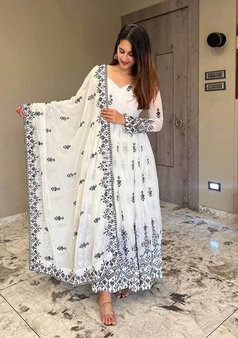 Georgette Anarkali Embroidered Suits - MYLUXURY LANE ENTERPRISE