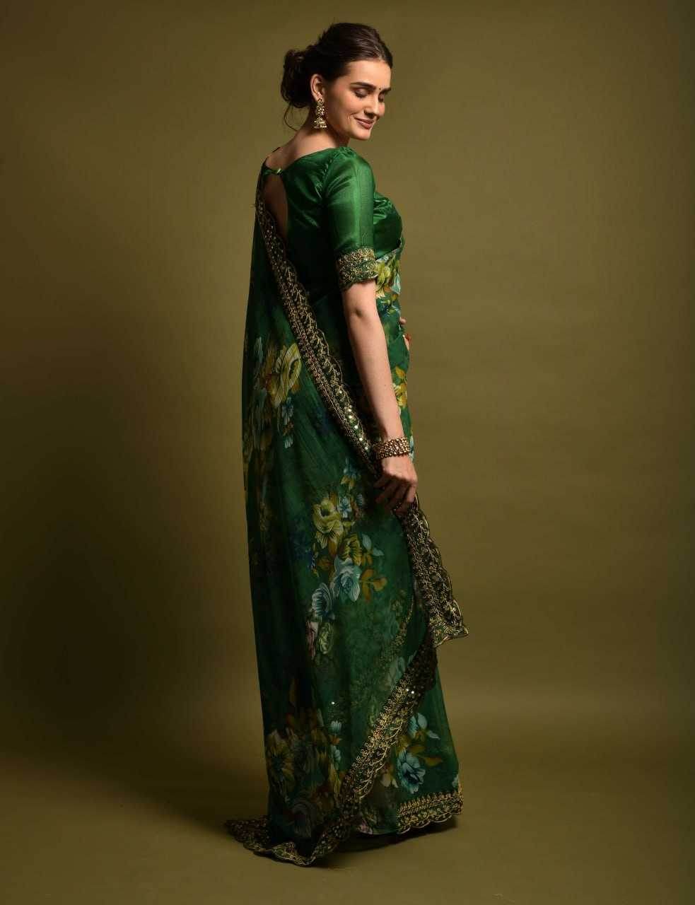 Georgette Embroidered Cutwork Saree - MYLUXURY LANE ENTERPRISE