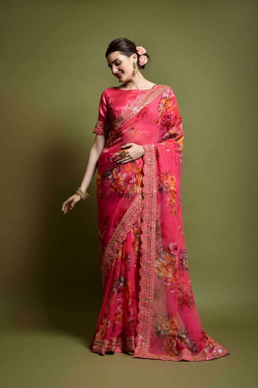 Georgette Embroidered Cutwork Saree - MYLUXURY LANE ENTERPRISE