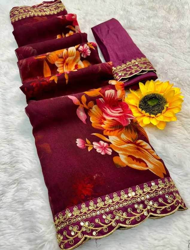 Georgette Embroidered Cutwork Saree - MYLUXURY LANE ENTERPRISE