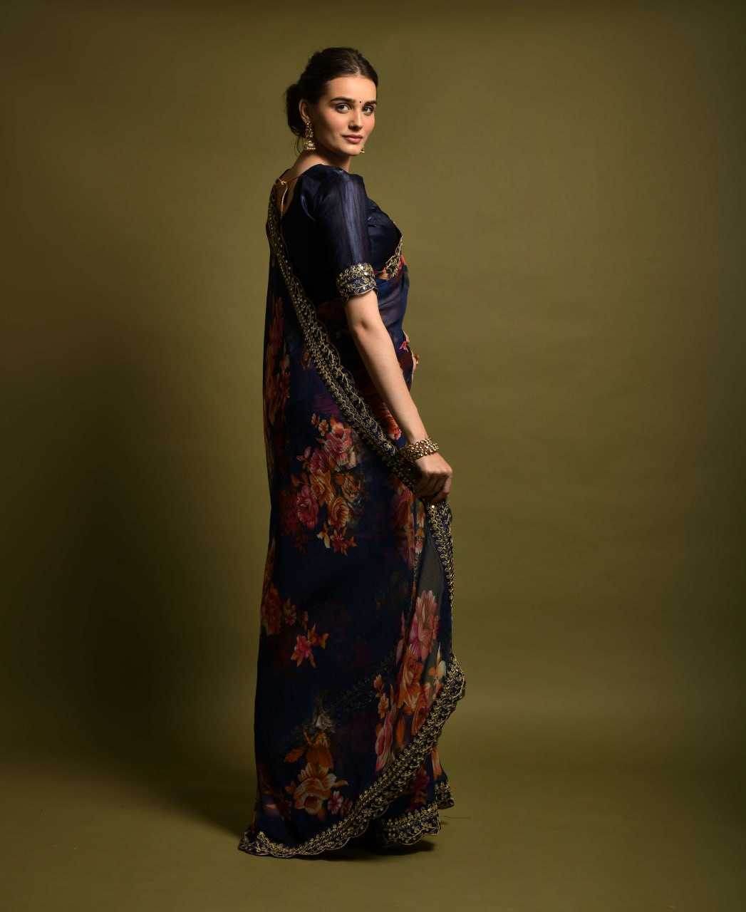 Georgette Embroidered Cutwork Saree - MYLUXURY LANE ENTERPRISE