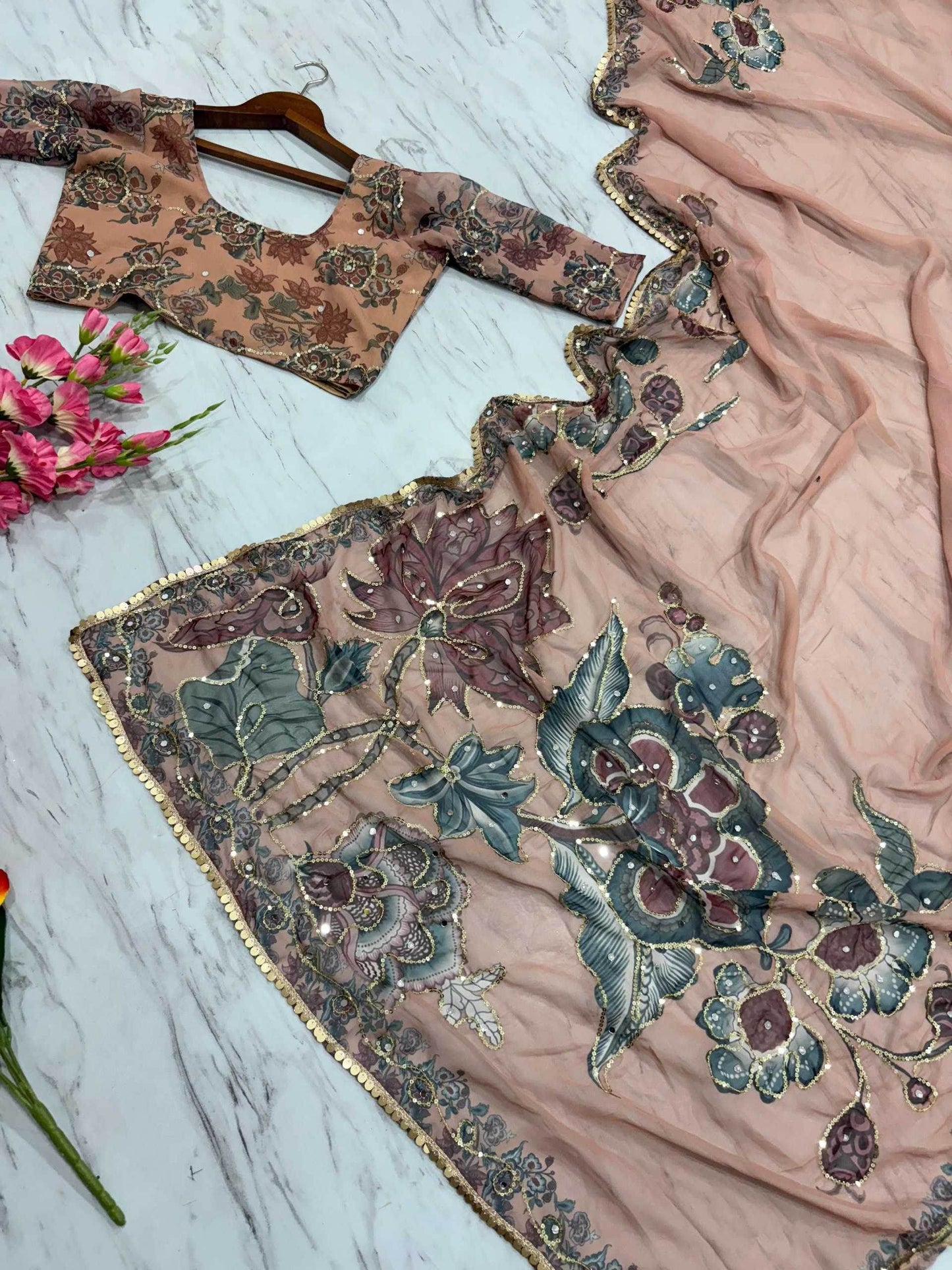 Georgette Hand Work Sarees - MYLUXURY LANE ENTERPRISE