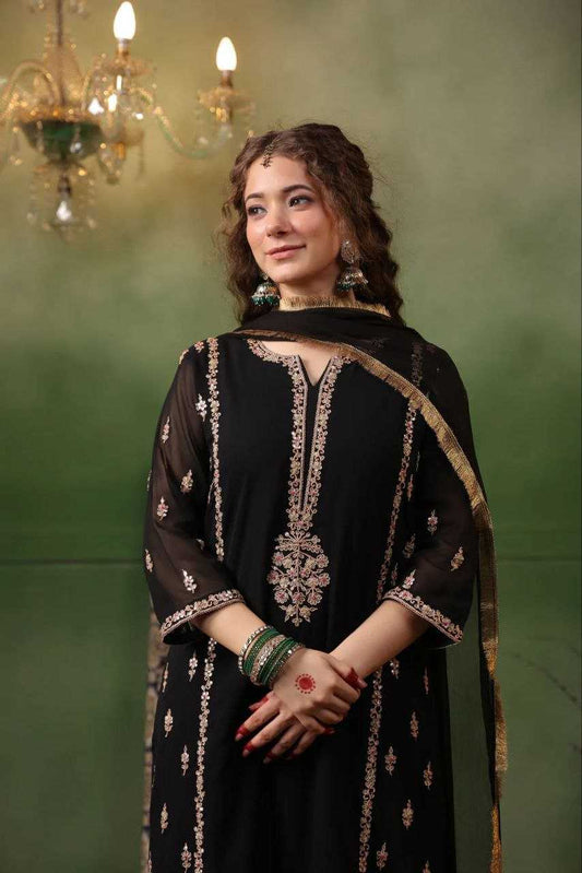 Georgette Embroidery Patiala Suit