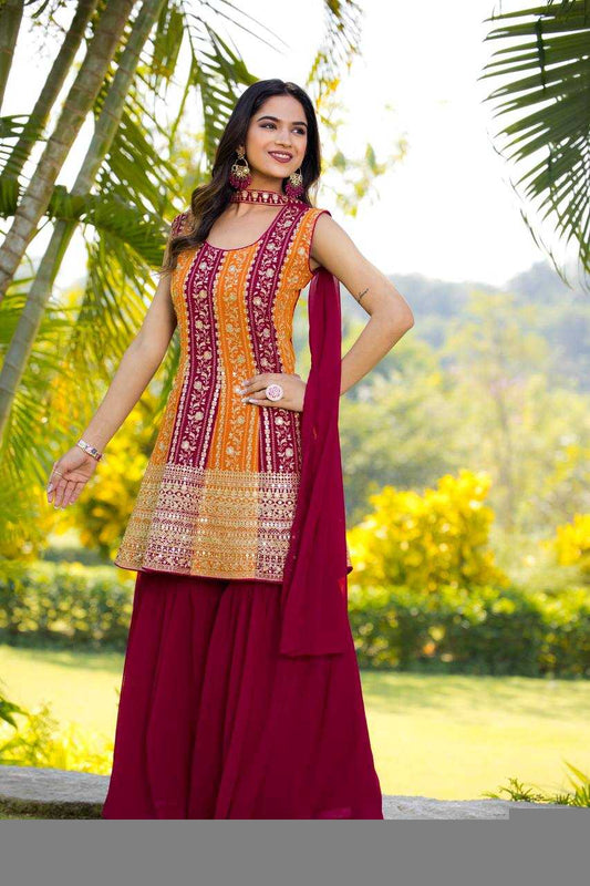 Georgette  Sharara Salwar Suit
