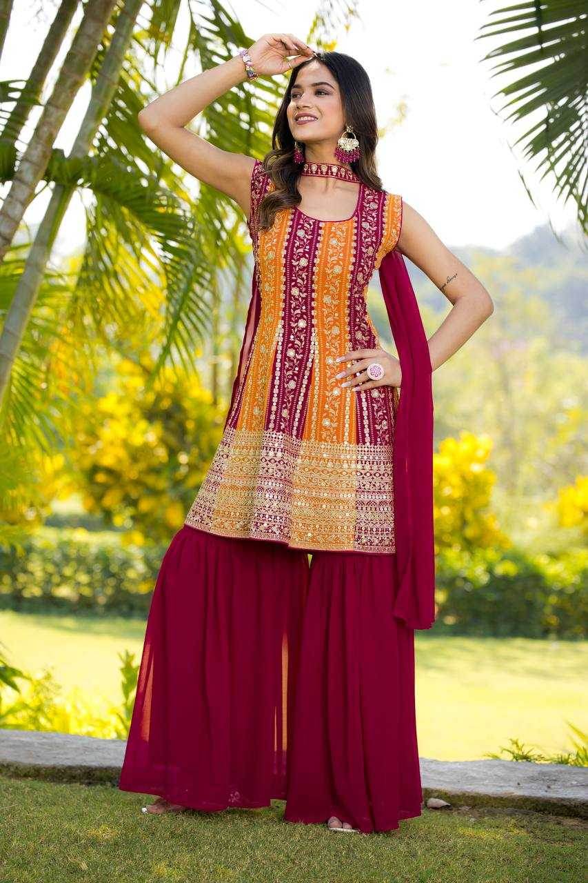 Georgette Sharara Salwar Suit - MYLUXURY LANE ENTERPRISE