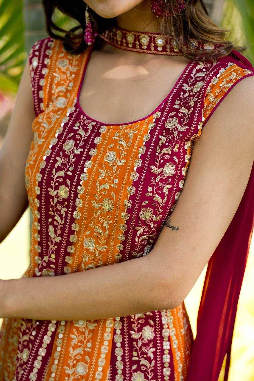 Georgette Sharara Salwar Suit - MYLUXURY LANE ENTERPRISE