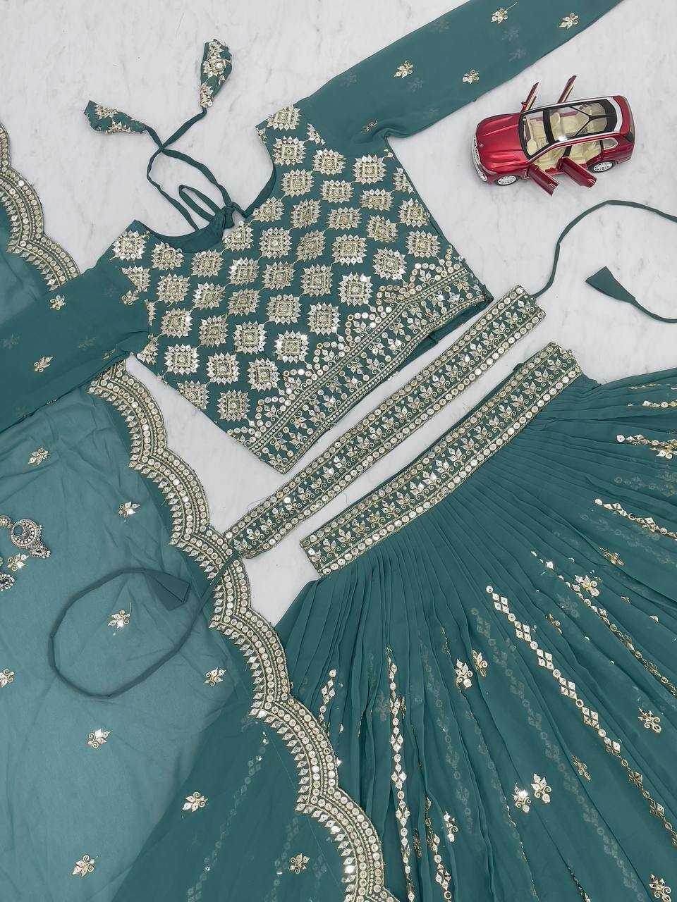 Georgette Traditional Embroidered Lehenga - MYLUXURY LANE ENTERPRISE