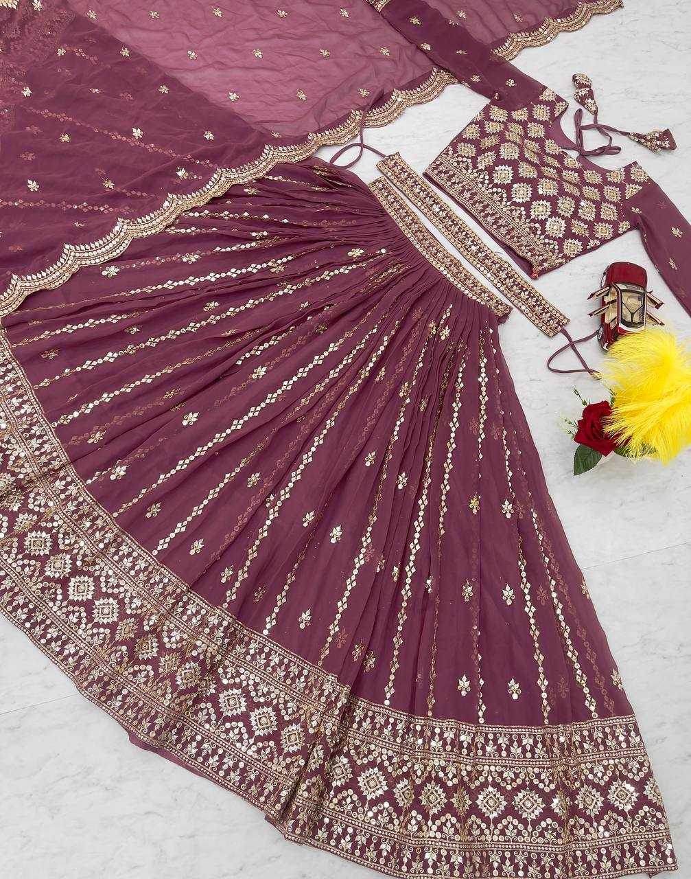 Georgette Traditional Embroidered Lehenga - MYLUXURY LANE ENTERPRISE