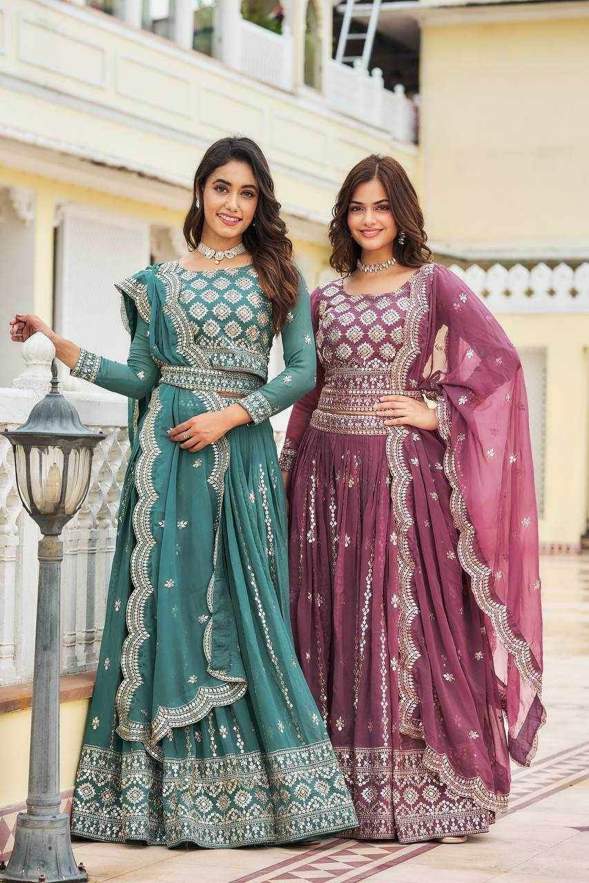 Georgette Traditional Embroidered Lehenga - MYLUXURY LANE ENTERPRISE