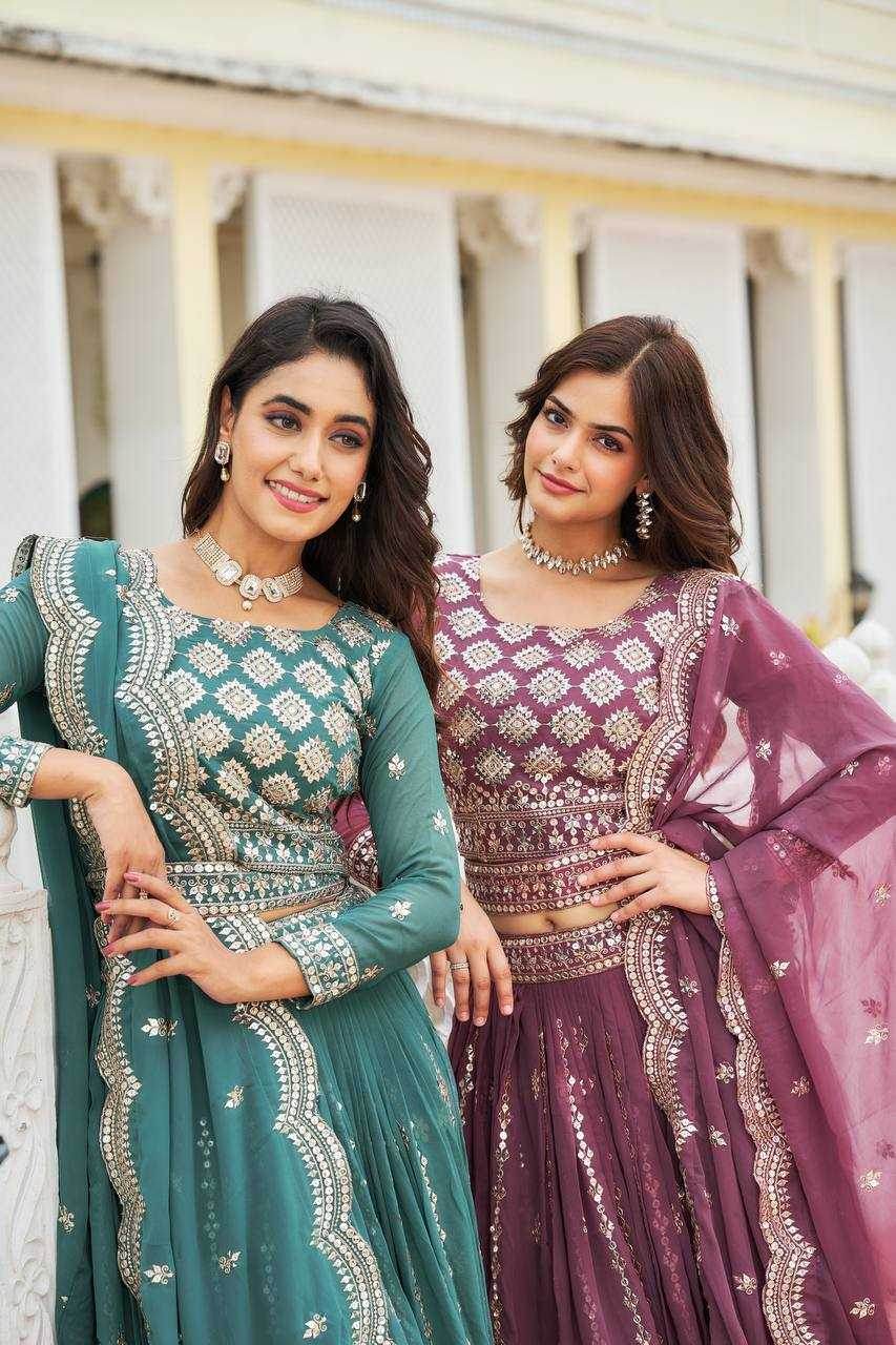 Georgette Traditional Embroidered Lehenga - MYLUXURY LANE ENTERPRISE