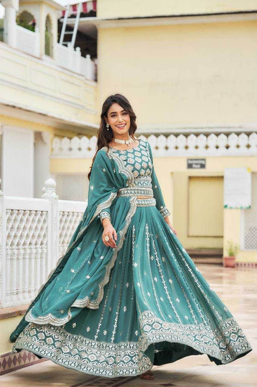 Georgette Traditional Embroidered Lehenga - MYLUXURY LANE ENTERPRISE