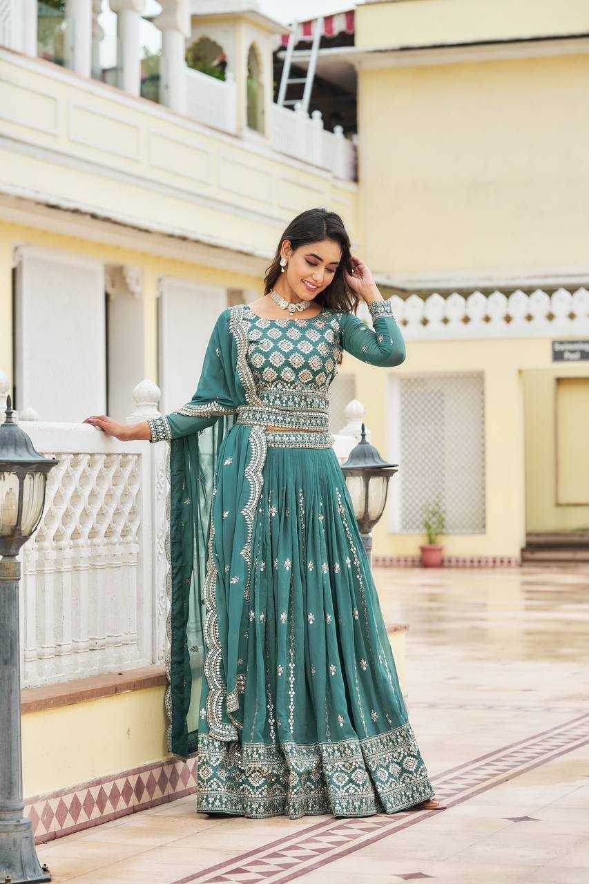 Georgette Traditional Embroidered Lehenga - MYLUXURY LANE ENTERPRISE