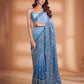 PARTY WEAR GEORGETTE SEQUENCE WORK EMBROIDERED SAREE - MYLUXURY LANE ENTERPRISE