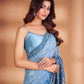 PARTY WEAR GEORGETTE SEQUENCE WORK EMBROIDERED SAREE - MYLUXURY LANE ENTERPRISE