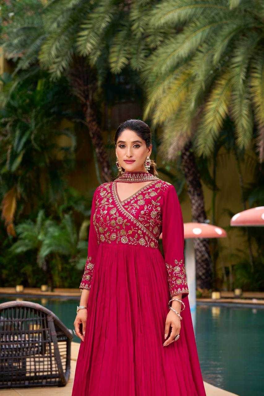 Georgette Embroidery Anarkali Long Sequin Gown - MYLUXURY LANE ENTERPRISE