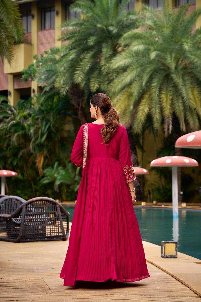 Georgette Embroidery Anarkali Long Sequin Gown - MYLUXURY LANE ENTERPRISE