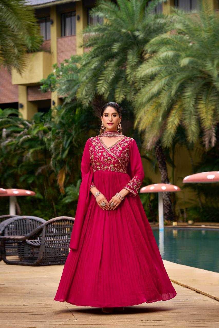 Georgette Embroidery Anarkali Long Sequin Gown - MYLUXURY LANE ENTERPRISE