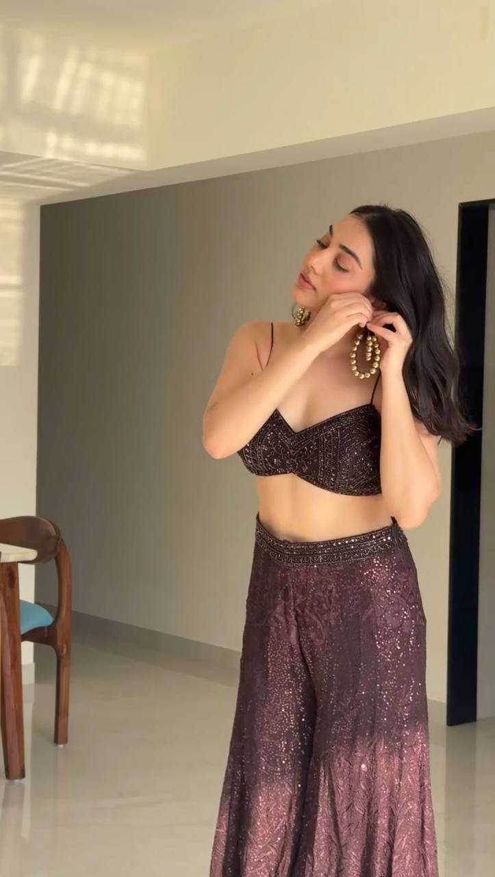 Embroidered Georgette Sequins Lehenga for Elegant Events - MYLUXURY LANE ENTERPRISE