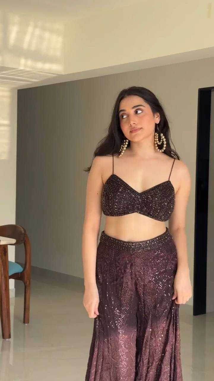 Embroidered Georgette Sequins Lehenga for Elegant Events - MYLUXURY LANE ENTERPRISE