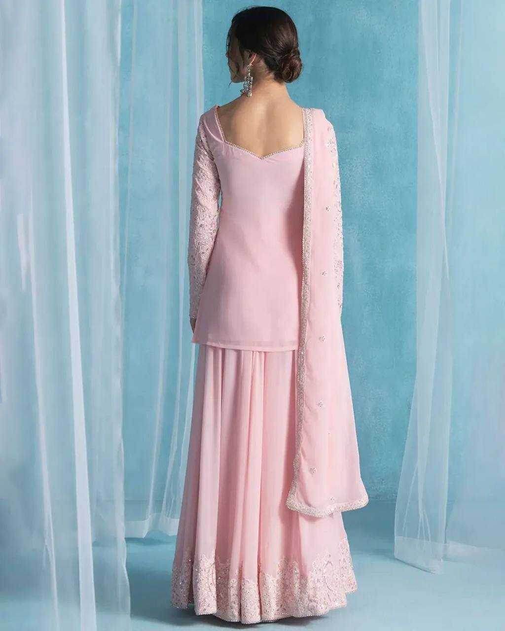 Georgette Palazzo Embroidered Suit - MYLUXURY LANE ENTERPRISE