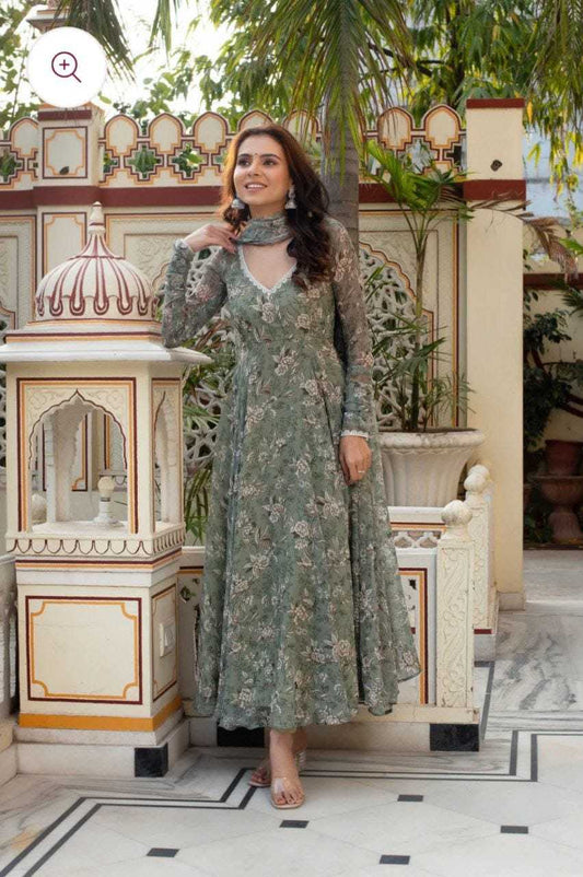 Georgette  Printed Party Gowns