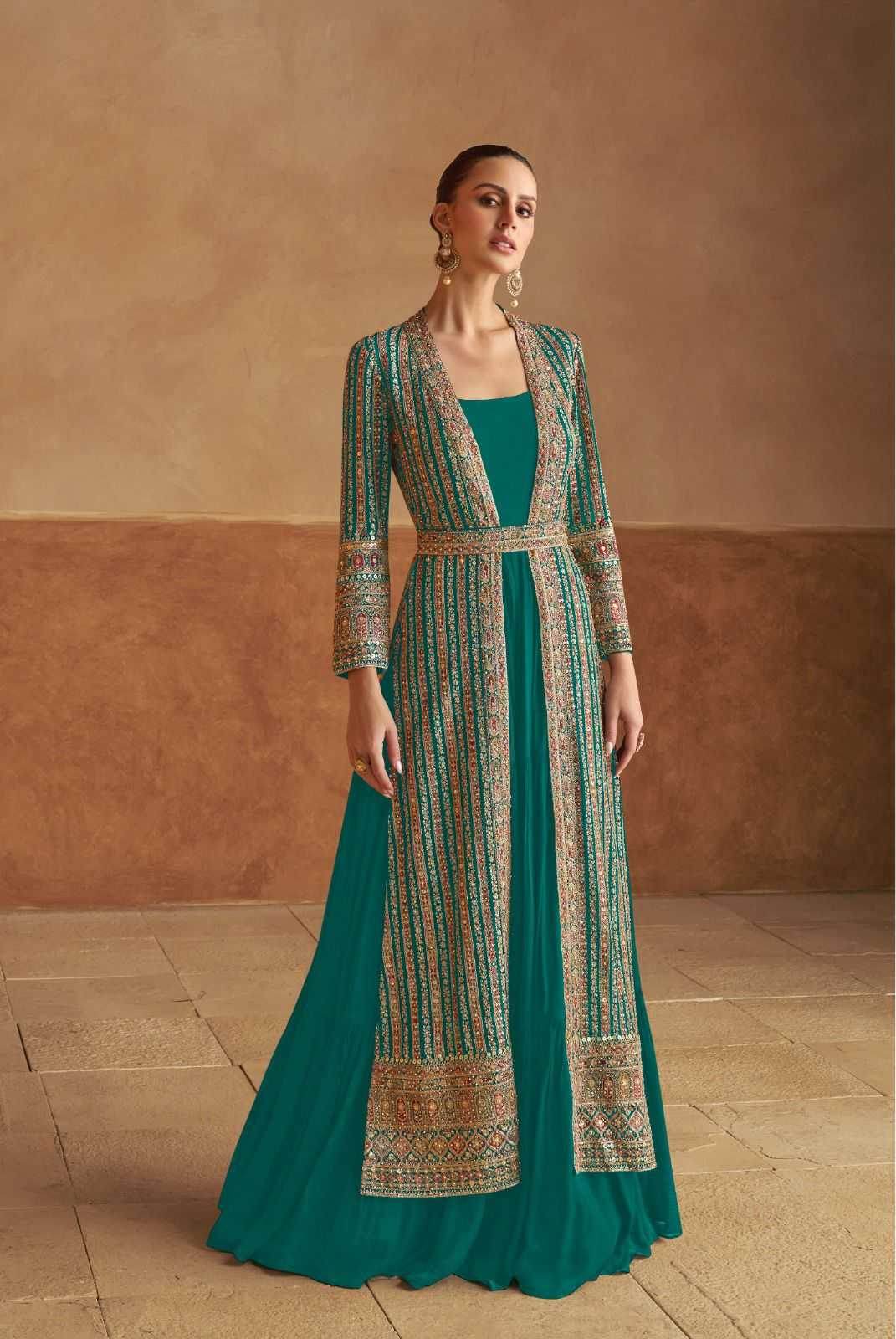 Embroidery Georgette Designer Gown - MYLUXURY LANE ENTERPRISE