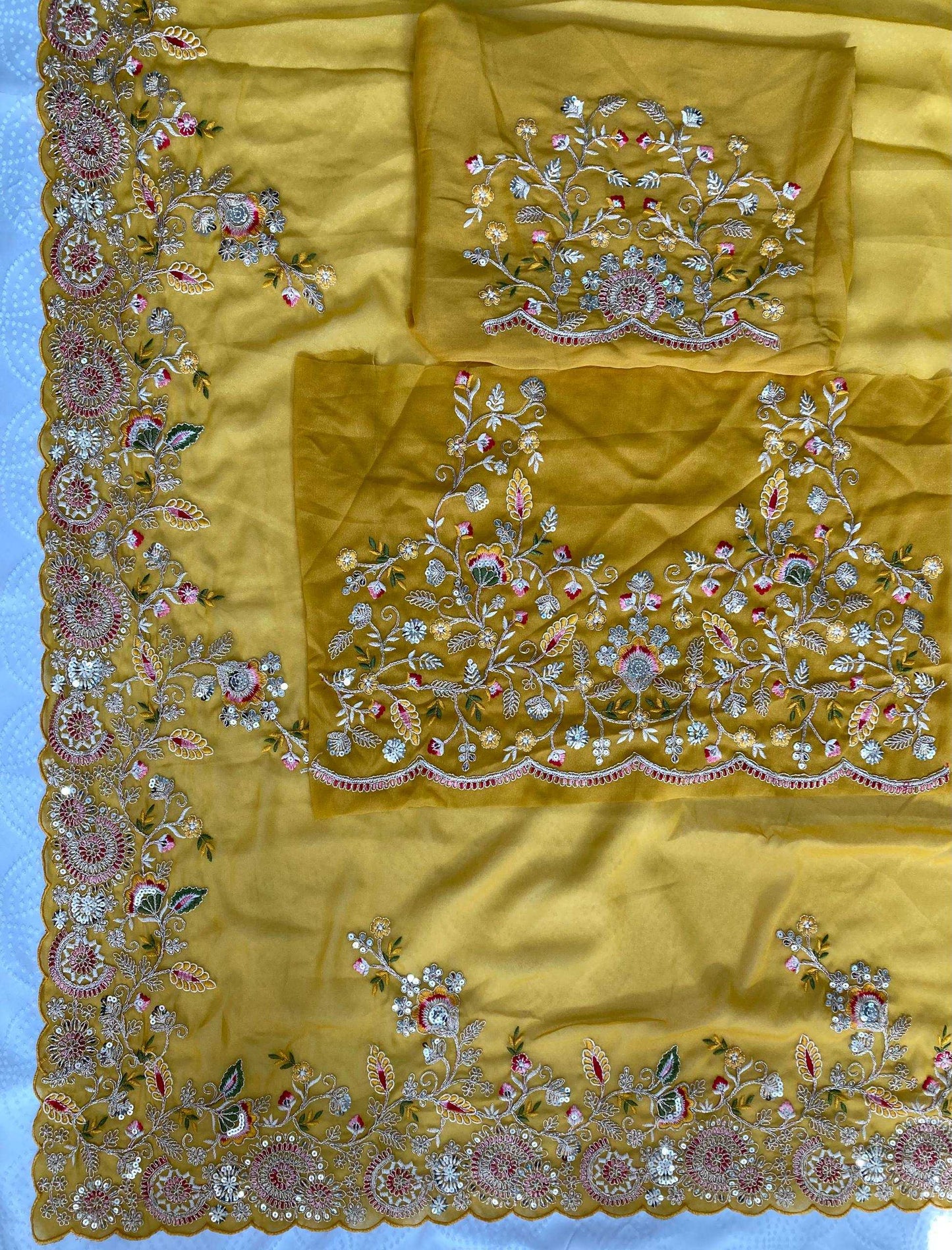 Georgette Georgette Embroidered Saree