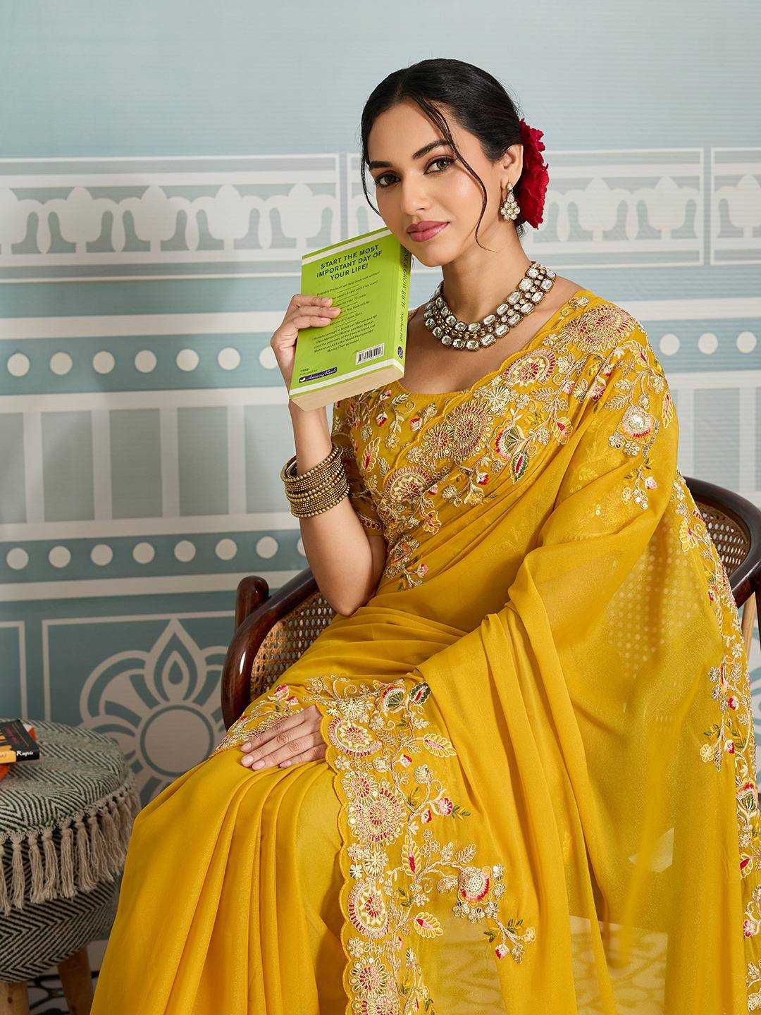 Georgette Georgette Embroidered Saree
