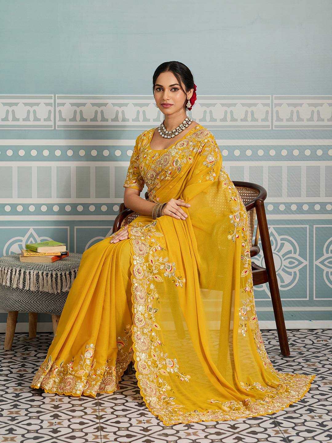 Georgette Georgette Embroidered Saree