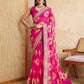 Georgette Embroidered Bandhani Saree - MYLUXURY LANE ENTERPRISE